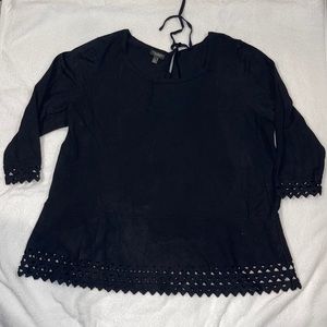 TALBOTS SWEATER Black- 2XP WP with cut-outs at sleeve and bottom hem.